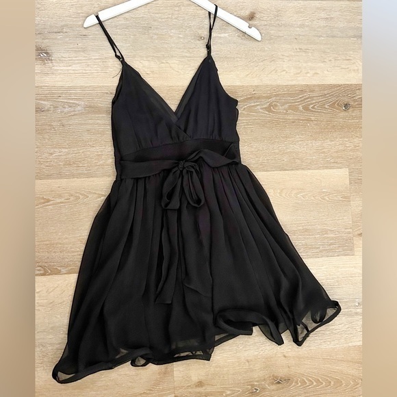 Moonlight Chiffon Little Black Dress with Spaghetti Straps‎ Size Small - Picture 8 of 12